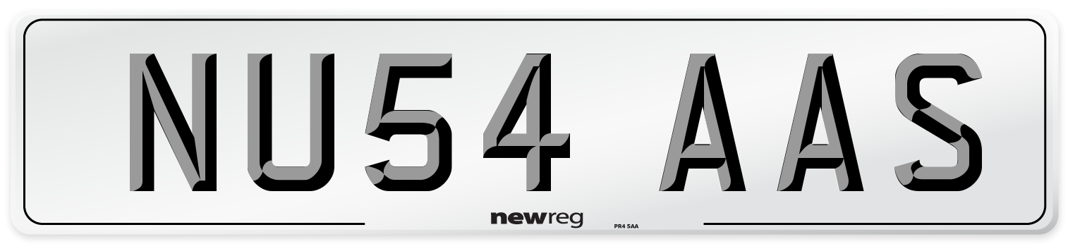 NU54 AAS Number Plate from New Reg